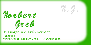 norbert greb business card